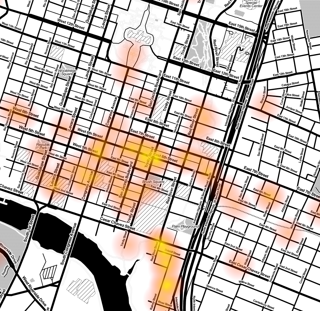 Downtown Foursquare Check-In Heatmap