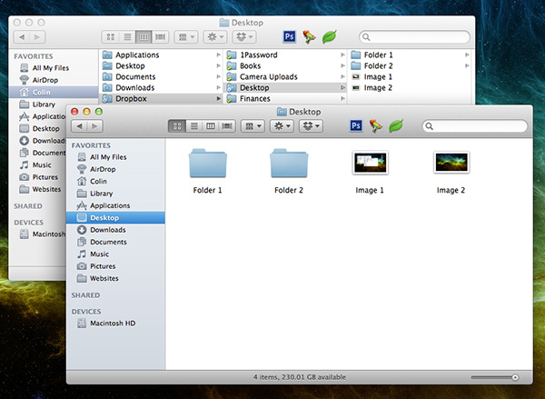 Desktop folder synced to Dropbox