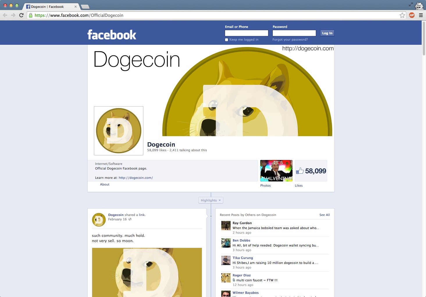 Basic Dogecoin Facebook Cover Image Preview