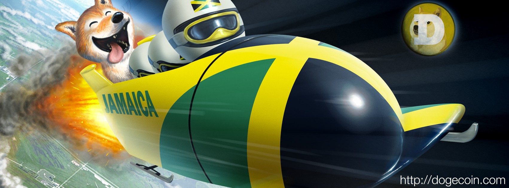 Dogecoin Bobsled Facebook Cover Image